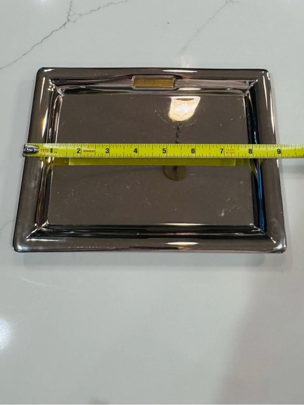 Ralph Lauren Silver Serving Tray Vanity Catchall Designer Home Decor 9” Vintage